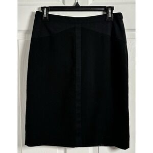 Adrianna Papell Women's Black Pencil Skirt Size 4 Zipper‎ Back Satin Lined